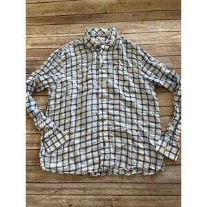 Johnnie-O Hangin Out Blue White Plaid Checker Button Up Long Sleeve Shirt XL
